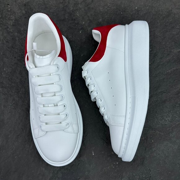 Alexander McQueen Women's White &Red Sneakers - Picture 4 of 9